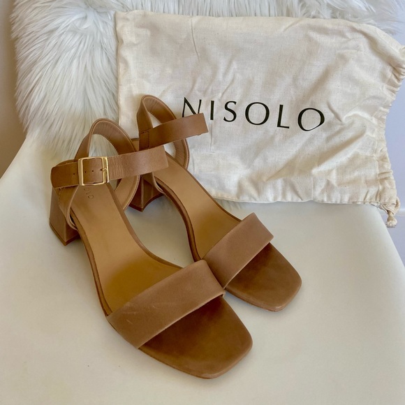 Nisolo Block Heels in Honey/Beige, Size 11 - Picture 3 of 12